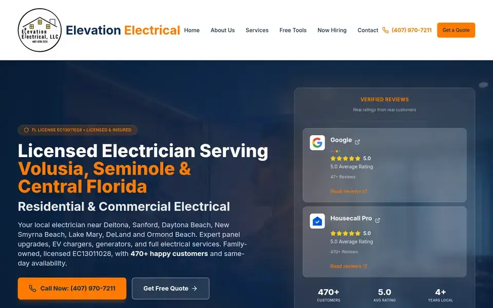 Elevation Electrical website